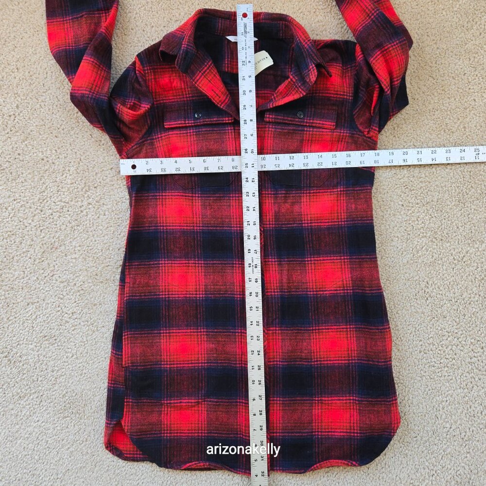 NWT L.L. Bean Signature Chamois Tunic Flannel Soft Oversized Shirt XS Plaid - Picture 6 of 7